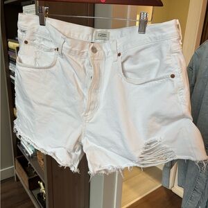 Citizens Of Humanity White Jean Shorts